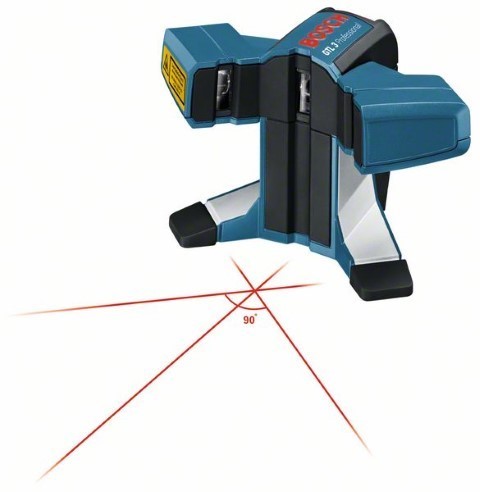 BOSCH TILE LASER GTL3 PROJECTS 3 LINES AT 90 AND 45 DEGREE ANGLE